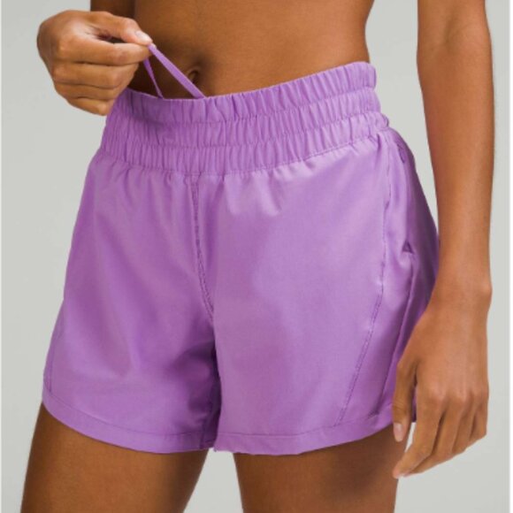 Lululemon Track That Mid-Rise Lined Short 5" Purple Blossom Light Size 4 - Picture 1 of 8